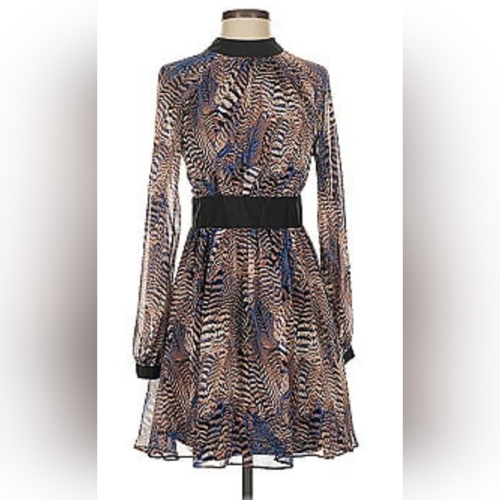 Bongo Elegant Blue and Brown Patterned Back Cutou… - image 2